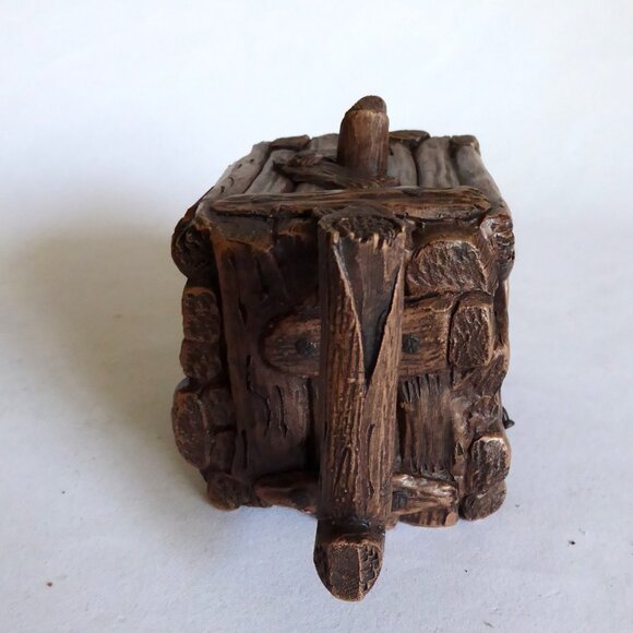 VINTAGE TRADITIONAL CHINESE WOOD TREE BRANCH BOX HANDMADE CLAY LIDDED TEAPOT NEW - Picture 7 of 13